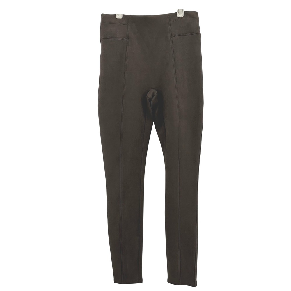 Spanx Faux Leather Leggings Brown High Waisted Slimming Women's Size S